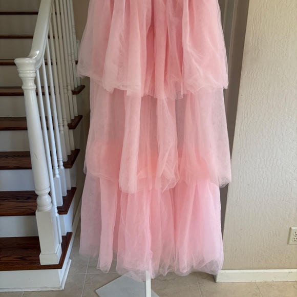 NWT Forever 21 x Wicked High Low Pink Mesh Tulle Tiered Long Skirt Size S - Picture 5 of 5